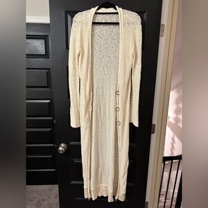 Free People Ivory Knit Duster Cardigan